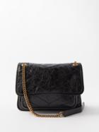 Saint Laurent - Baby Niki Crinkled-leather Cross-body Bag - Womens - Black