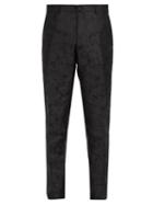 Matchesfashion.com Dolce & Gabbana - Tailored Floral Jacquard Silk Trousers - Mens - Black
