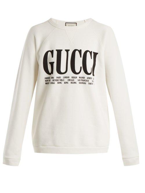 Matchesfashion.com Gucci - Crew Neck Cotton Sweatshirt - Womens - Ivory