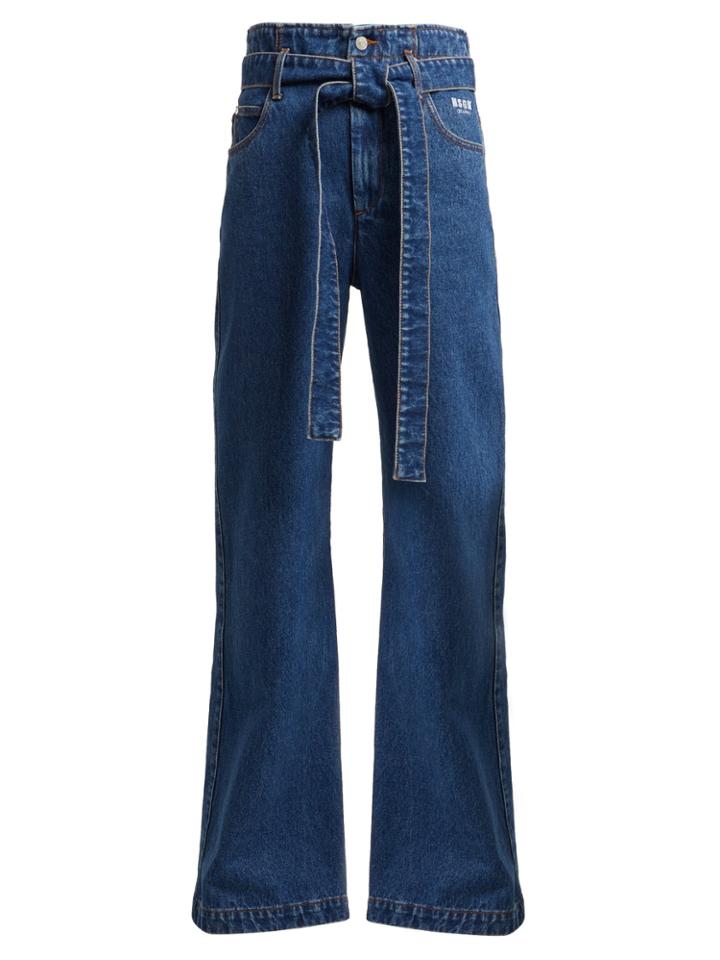 Msgm Tie-waist High-rise Jeans