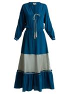 Matchesfashion.com Zeus + Dione - Jacqueline Silk Crepe Dress - Womens - Blue
