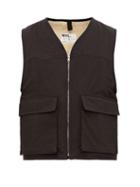Matchesfashion.com Mhl By Margaret Howell - Shearling Lined Cotton Twill Utility Vest - Mens - Black