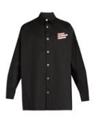 Matchesfashion.com Raf Simons - Christiane F. Photographic Print Cotton Shirt - Mens - Black