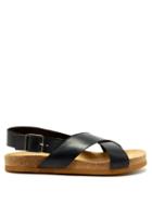 Matchesfashion.com A.p.c. - Tiago Crossover Leather Sandals - Mens - Black