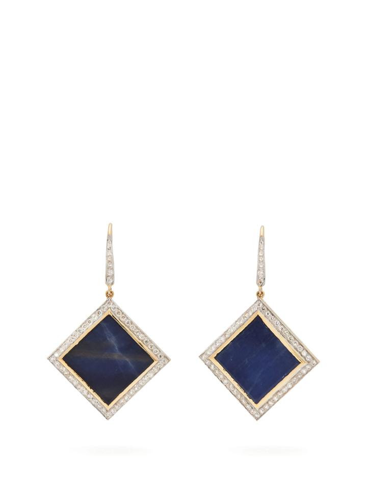Jade Jagger 18kt Gold, Diamond & Sapphire Earrings
