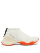 Matchesfashion.com Fendi - Ffluid Logo Jacquard Slip On Trainers - Womens - White