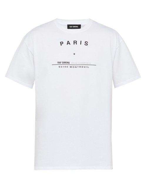Matchesfashion.com Raf Simons - Tour Cotton Jersey T Shirt - Mens - White
