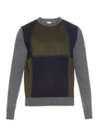 Moncler Gamme Bleu Colour-block Neoprene And Wool-knit Sweater
