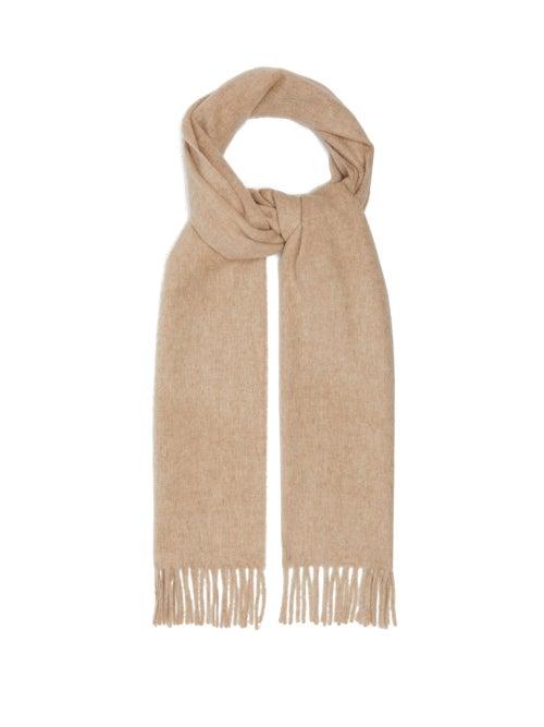 Matchesfashion.com Raey - Fringed Wool Blend Scarf - Womens - Beige