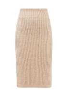 Fendi - Ribbed High-rise Midi Skirt - Womens - Pink