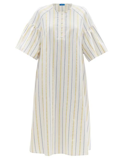 Ladies Rtw Vika 2.0 - Striped Recycled-twill Tunic Dress - Womens - Cream Stripe