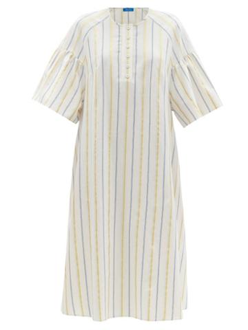 Ladies Rtw Vika 2.0 - Striped Recycled-twill Tunic Dress - Womens - Cream Stripe