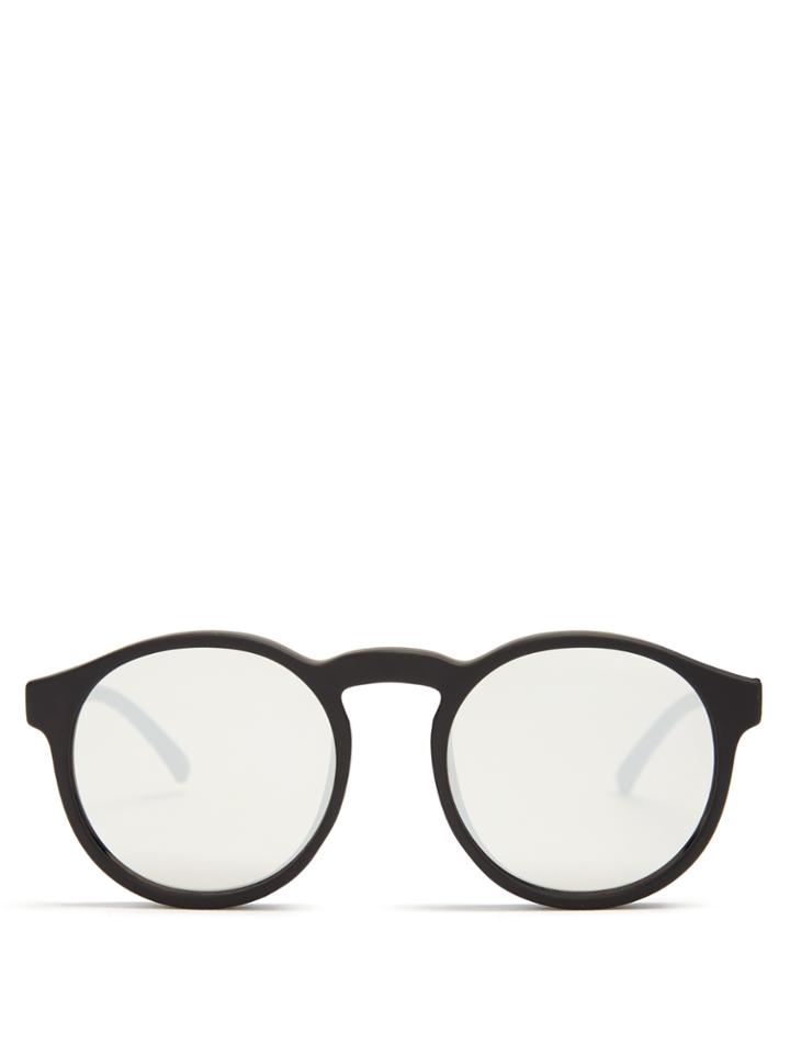 Le Specs Cubanos Round-frame Mirrored Sunglasses