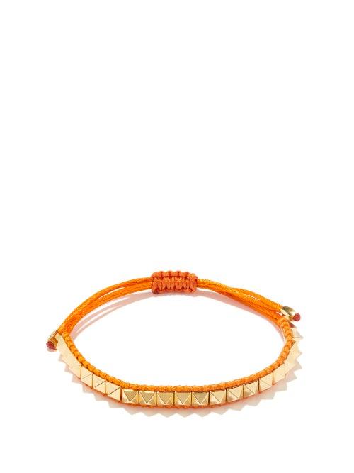 Valentino Garavani - Rockstud Cord Bracelet - Womens - Orange