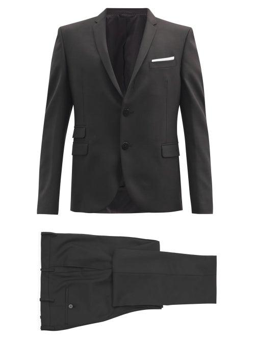 Matchesfashion.com Neil Barrett - Travel Single-breasted Sharkskin Two-piece Suit - Mens - Black