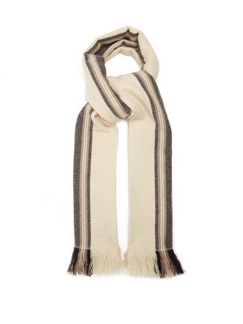Matchesfashion.com Isabel Marant - Carver Jacquard-striped Cashmere Scarf - Womens - Beige