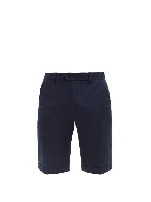 Matchesfashion.com Falke Ess - Logo-print Cotton-blend Golf Shorts - Mens - Navy
