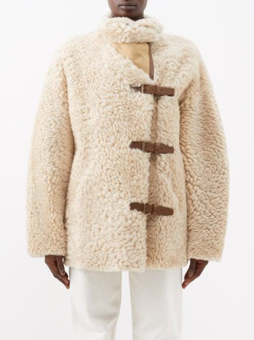 Isabel Marant - Bealila Buckled Plush-shearling Jacket - Womens - Beige