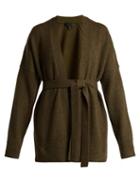 Matchesfashion.com Nili Lotan - Navia Tie Waist Wool Blend Cardigan - Womens - Khaki