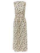 Matchesfashion.com Raey - Elasticated Cut-out Abstract-print Cotton Dress - Womens - Beige Print