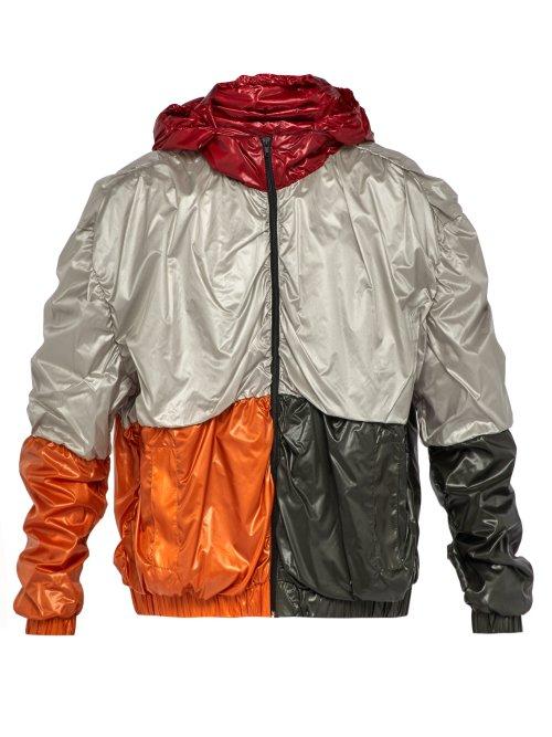 Matchesfashion.com Y/project - Colour Block Hooded Technical Track Jacket - Mens - Light Grey