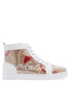 Christian Louboutin Louis Kraft Leather And Pvc High-top Trainers