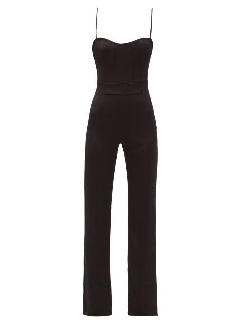 Matchesfashion.com Galvan - Beaded-back Crepe Jumpsuit - Womens - Black