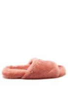 Jimmy Choo - Acinda Crystal-embellished Shearling Slides - Womens - Pink