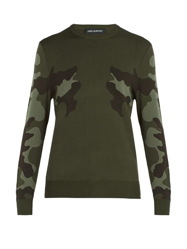 Neil Barrett Mirrored Camouflage-print Sweater