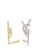 Saint Laurent Crystal-embellished Logo Earrings