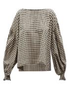 Cawley Studio - Orla Gingham Smocked Blouse - Womens - Black