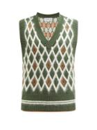 S.s. Daley - Jupp Argyle-knit Wool-blend Sleeveless Sweater - Mens - Green