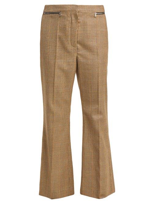 Matchesfashion.com Sonia Rykiel - Prince Of Wales Check Flared Wool Trousers - Womens - Beige Multi