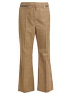 Matchesfashion.com Sonia Rykiel - Prince Of Wales Check Flared Wool Trousers - Womens - Beige Multi