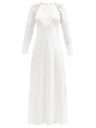 Ladies Rtw Self-portrait - Crystal-embellished Satin Dress - Womens - White