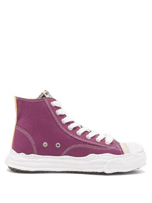 Matchesfashion.com Mihara Yasuhiro - Hank Original Sole High-top Canvas Trainers - Mens - Blue Multi