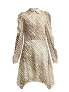 Matchesfashion.com See By Chlo - Zebra Striped Mini Shirt Dress - Womens - Brown Multi