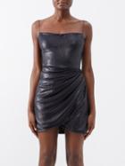 Gauge81 - Shiroi Draped Sequinned-crepe Mini Dress - Womens - Black