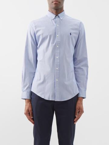 Polo Ralph Lauren - Slim-fit Striped Cotton-poplin Shirt - Mens - Blue White