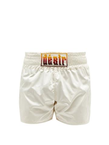 Ludovic De Saint Sernin - Desir-appliqu Satin Shorts - Mens - White