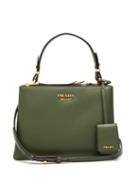 Matchesfashion.com Prada - Deux Leather Handbag - Womens - Dark Green