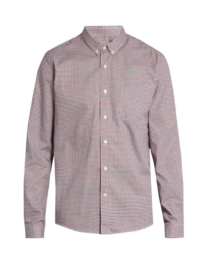 Ami Checked Single-cuff Cotton-poplin Shirt