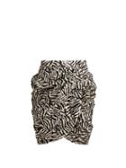 Matchesfashion.com Dundas - Flocked Lace Mini Skirt - Womens - Black White