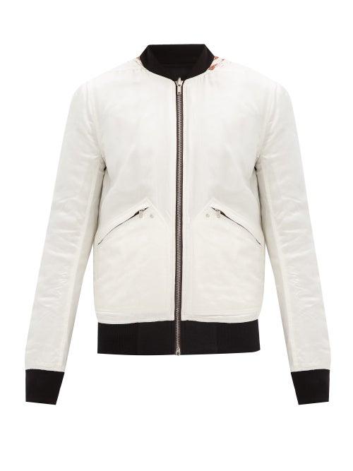 Matchesfashion.com Rick Owens - Reversible Printed Cotton-blend Bomber Jacket - Mens - White