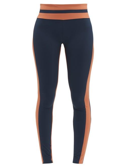 Matchesfashion.com Vaara - Flo Tuxedo Striped Leggings - Womens - Navy Multi