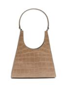 Matchesfashion.com Staud - Rey Crocodile-effect Leather Handbag - Womens - Grey