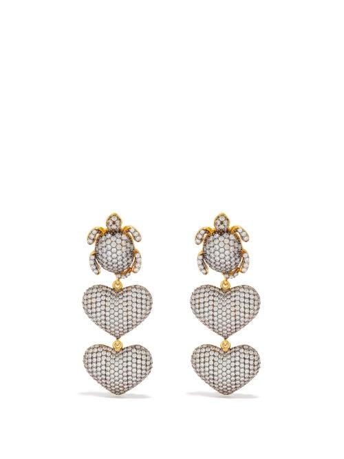 Ladies Jewellery Begum Khan - Turtle In Love Mini 24kt Gold-plated Earrings - Womens - Silver