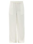 Matchesfashion.com Co - Elastic-waist Crepe Wide-leg Trousers - Womens - Ivory