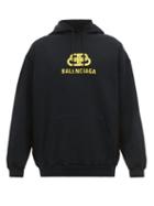 Matchesfashion.com Balenciaga - Bb Logo Print Cotton Hooded Sweatshirt - Mens - Black Yellow