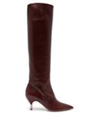 Matchesfashion.com Gabriela Hearst - Gonzalez Over The Knee Leather Boots - Womens - Burgundy